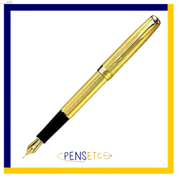 Parker Sonnet Chiselled Golden with Gold Trims Fountain Pen Medium Nib S0808250