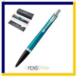 Parker Urban Ballpoint Pen Vibrant Blue Turquoise Chrome Trims 1975457