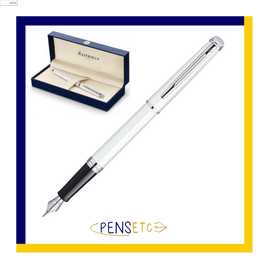 Waterman Hemisphere Fountain Pen White Chrome Trims Medium Nib S0920930