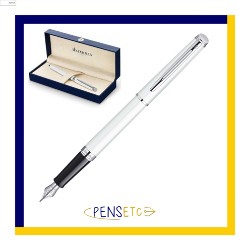 Waterman Hemisphere Fountain Pen White Chrome Trims Medium Nib S0920930