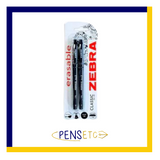 Zebra Z-Grip Erasable Classic Gel Ink Pens x2 0.7mm in Black or Blue
