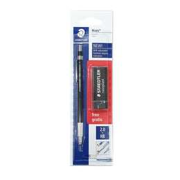 Staedtler Mars technico 780C Lead Holder takes 2.0mm Leads Black + Eraser