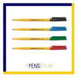 Staedtler 430-F Fine Stick Pen x6 0.25mm Writing Tip in Black, Blue, Red or Green