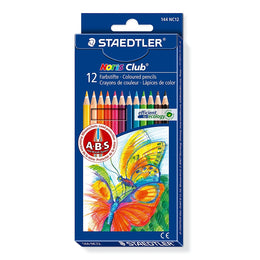 Staedtler Noris Club 144 Colouring Pencils x 12 Assorted Colours NC12 + Free Pen