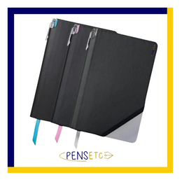 Cross JotZone A5 Plain Journal with Chrome Ballpoint Pen Grey Blue or Pink