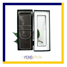 Grandluxe Pen Holder in Brown Faux Leather