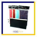 Grandluxe Pencil Case in Soft Faux Leather in 5 Colours with Sturdy Zip Fastening