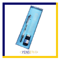Herbin Transparent Rollerball Pen with Blue Ink Bottle, Converter and Gift Box