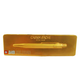 Caran D'Ache Gold Bar Metal Ballpoint Pen 849 All Gold Pen + All Gold Gift Box