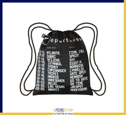 LOQI AIRPORT Arrivals Drawstring Backpack