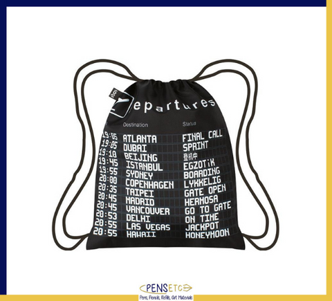 LOQI AIRPORT Arrivals Drawstring Backpack