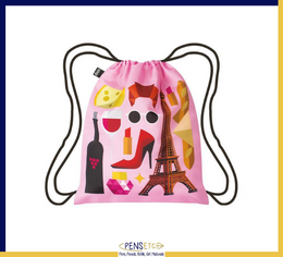 LOQI HEY STUDIO Paris Drawstring Backpack