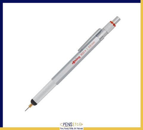 Rotring 800+ Mechanical Pencil and Touchscreen Stylus Hybrid in Silver