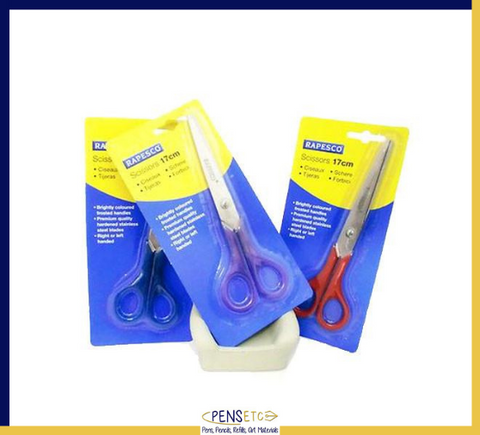 Rapesco 17cm Scissors Frosted Handles 3 Colours Green y Pink y Purple y RLSCRPA3