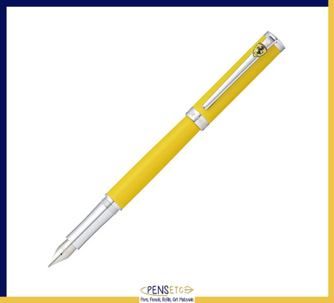 Sheaffer Ferrari Intensity Satin Yellow Fountain Pen with Chrome Trims