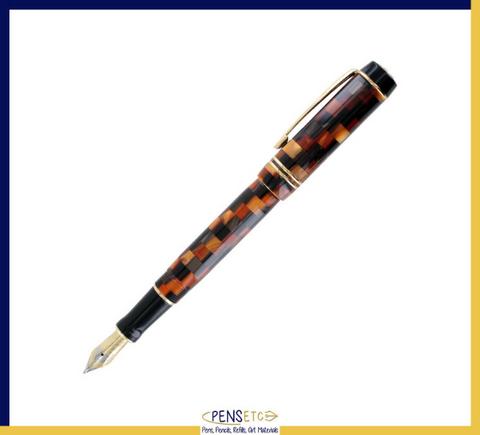Parker Duofold Mini Fountain Pen International Check Amber Medium Nib