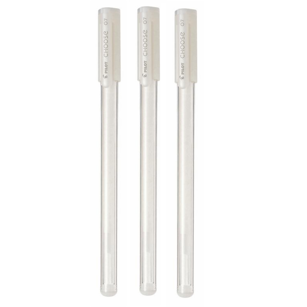 Pilot Choose Gel Pen x3 White Gold Silver Black Pens Pigment Ink