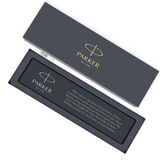 Parker Jotter Premium Ballpoint Pen Tower Grey with diagonal pattern stainless steel cap