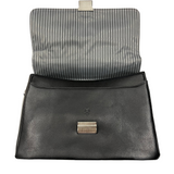 Quindici Leather Black Flapover Briefcase