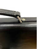 Quindici Luxury Designer Black Leather Flapover Briefcase Business Bag