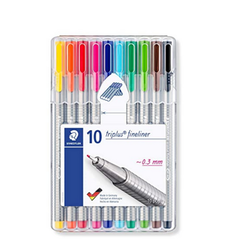 Staedtler Triplus Fineliner Assorted Hard Case Wallet x6 or 10 or x20 334 0.3mm