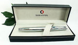 Sheaffer 300 Fountain Pen all Chrome Body Medium Nib Gift Boxed