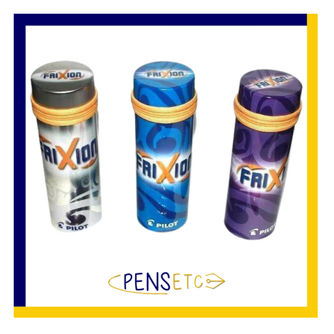 Pilot FriXion Pencil Case Tin in Blue, Purple or Silver Limited Edition with Zip