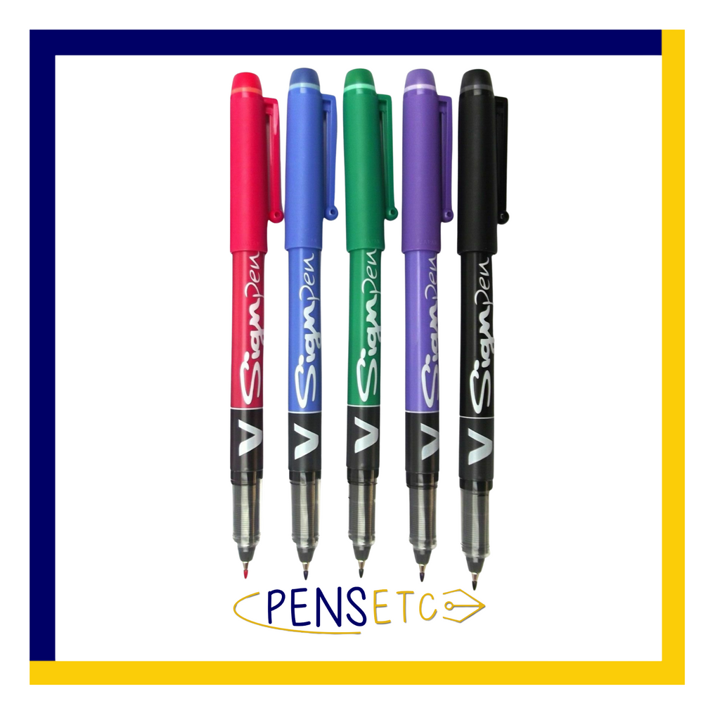 Pilot V Sign Pen Liquid Ink Medium Tip in 5 Colours – Pens Etc