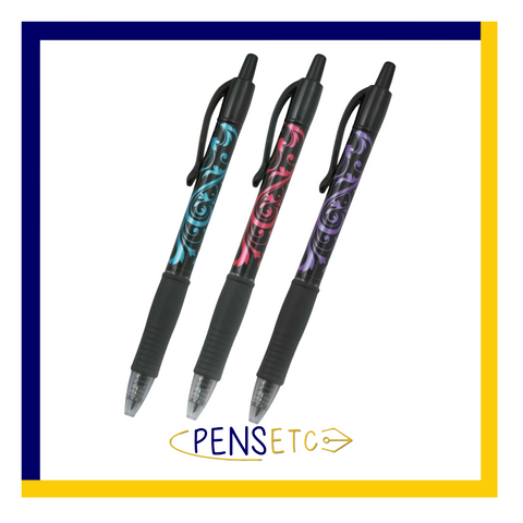 Pilot Victoria G-2 Retractable Gel Rollerball Pen 0.7mm set of 3 Pens & Notebook