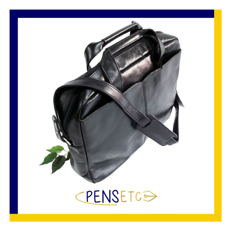 Quindici Leather 1 Compartment Laptop Briefcase Bag Black or Brown Veg Tan QVB 507