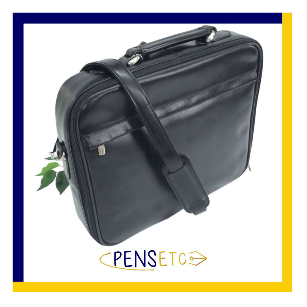 Quindici Leather Inch Laptop Bag Black QSB 715 – Pens Etc