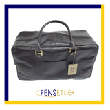 Quindici Square Leather Holdall in Dark Brown Vegetable Tan for Men & Women QVB518