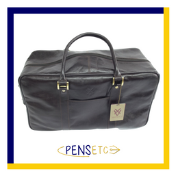 Quindici Square Leather Holdall in Dark Brown Vegetable Tan for Men & Women QVB518