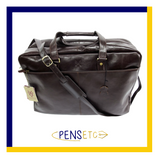 Quindici Travel Suitcase Brown Leather Hand Luggage Size I.A.T.A. Vegetable Tan For Men & Women QVB 517