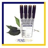 Staedtler Lumocolor Pen Set x4 Line Widths S*F*M*B Black Permanent Hard Case