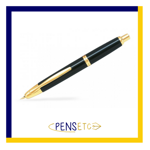 Pilot Capless Vanishing Point Retractable Fountain Pen Black/Gold Trims