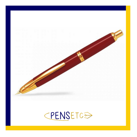 Pilot Capless Vanishing Point Retractable Fountain Pen Red/Gold Trims
