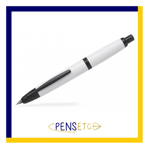 Pilot Capless Vanishing Point Retractable Fountain Pen White with Black Trims FC-1700RB-M-BW-COF