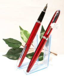 X-Pen Classic Fountain Pen, Ballpoint or Both in Claret with Chrome Detail 125