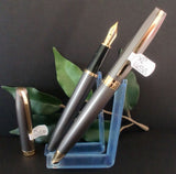 X-Pen Legend Fountain Pen, Ballpoint or Both in Gunmetal Grey with Gold Detail 403B