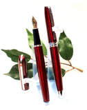 X-Pen Legend Fountain Pen and Ballpoint Pen Set in Burgundy with Chrome Detail