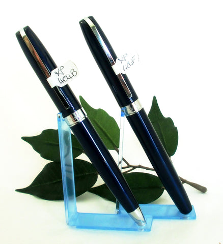 X-Pen Legend Fountain Pen and Ballpoint Pen Set in Deep Navy Blue with Chrome Detail 404FPBP