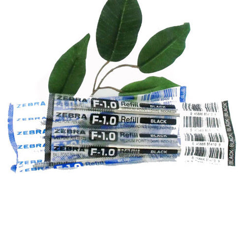 Zebra F Ballpoint Pen Refill in Blue or Black Ink Pack of 2 BRM-1B-F