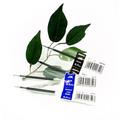 Zebra JK Roller Ball Pen Refill in Blue or Black Ink Pack of 2 Refills RJK7