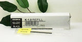 Zebra K Ballpoint Pen Refill Blue or Black Ink Pack of 2