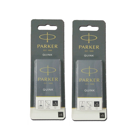 Parker Quink Fountain Pen Ink Cartridges x10 Available in 3 Colours