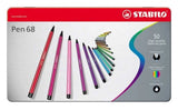 Stabilo Pen 68 Fibre Tip Pens Gift Tins in 10, 20, 30, 40 or 50 Assorted Colours