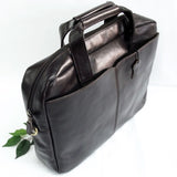 Quindici Leather 1 Compartment Laptop Briefcase Bag Black or Brown Veg Tan QVB 507