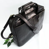 Quindici Leather 1 Compartment Laptop Briefcase Bag Black or Brown Veg Tan QVB 507