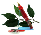 Papermate Reynolds Dark Pink Midi Size Fountain Pen Butterfly Design